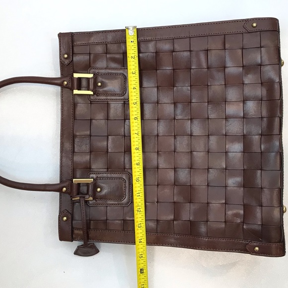 Banana Republic leather checked design tote NEW! - Picture 8 of 8